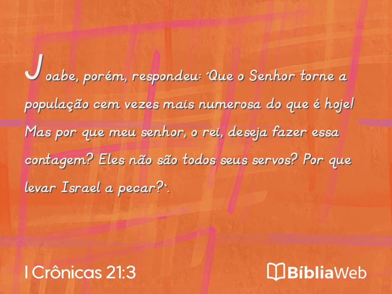 I Crônicas 21:3 em imagem para compartilhar