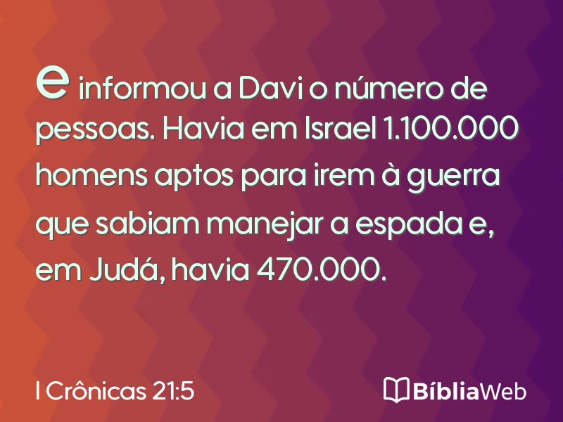 I Crônicas 21:5 em imagem para compartilhar