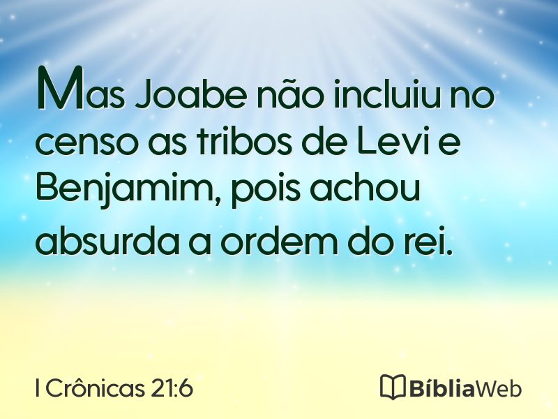 I Crônicas 21:6 em imagem para compartilhar