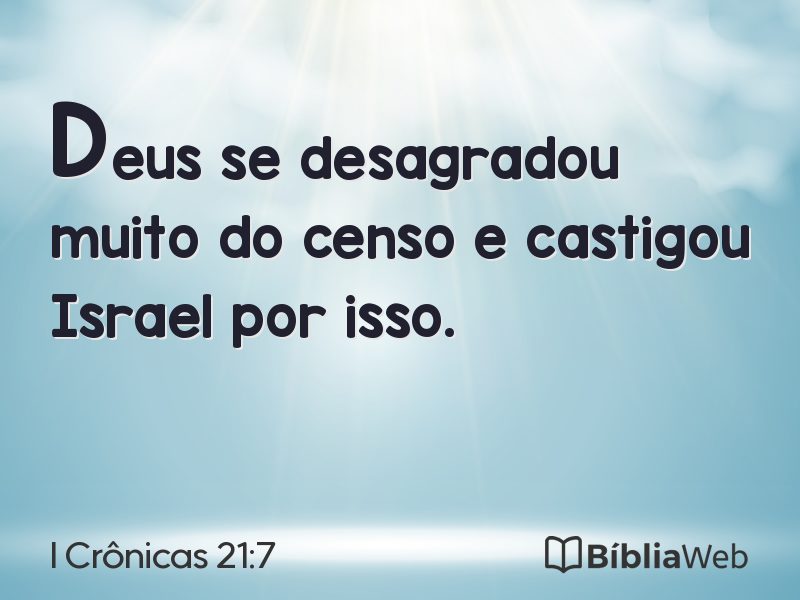 I Crônicas 21:7 em imagem para compartilhar