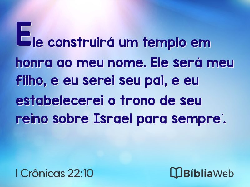 I Crônicas 22:10 em imagem para compartilhar