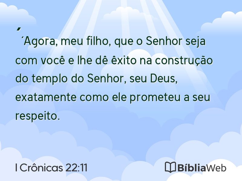 I Crônicas 22:11 em imagem para compartilhar