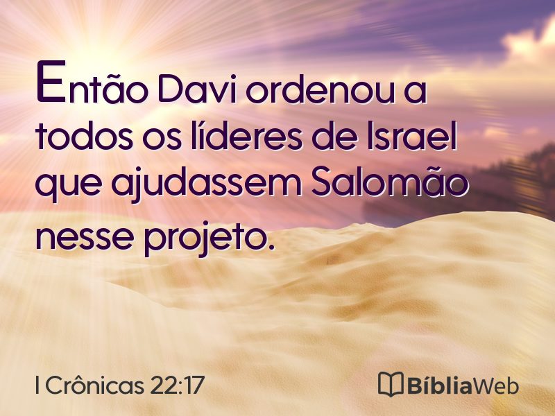 I Crônicas 22:17 em imagem para compartilhar