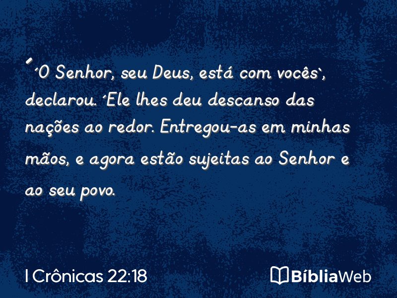 I Crônicas 22:18 em imagem para compartilhar