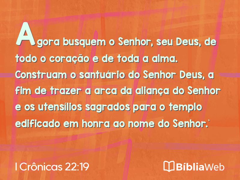I Crônicas 22:19 em imagem para compartilhar