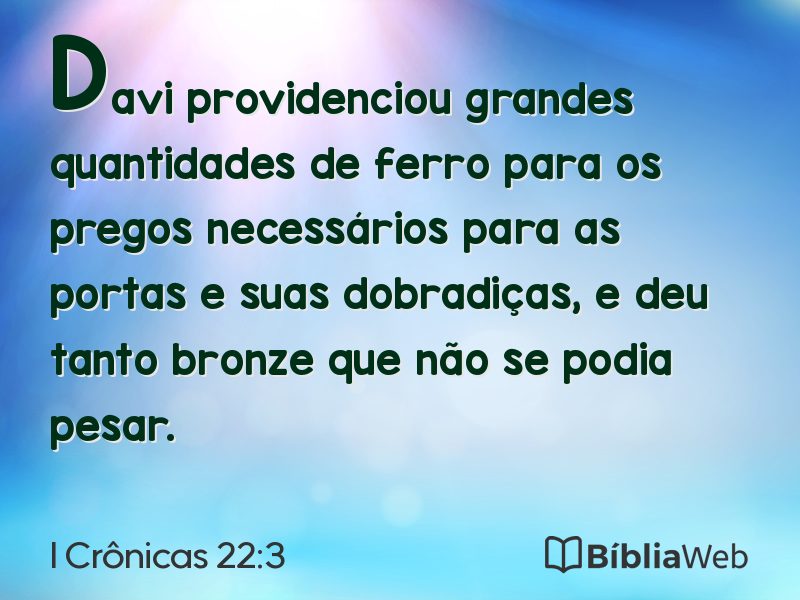 I Crônicas 22:3 em imagem para compartilhar