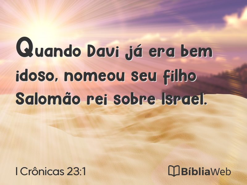 I Crônicas 23:1 em imagem para compartilhar