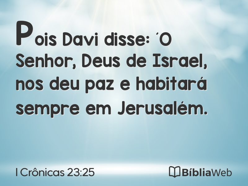 I Crônicas 23:25 em imagem para compartilhar