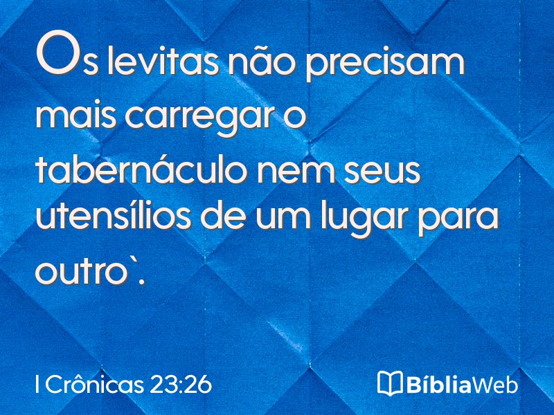 I Crônicas 23:26 em imagem para compartilhar