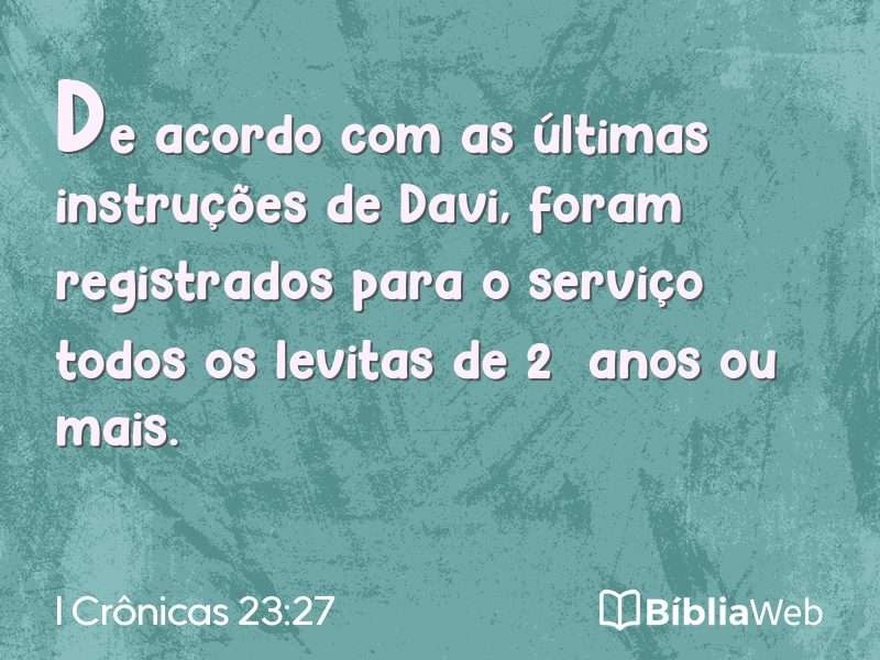I Crônicas 23:27 em imagem para compartilhar