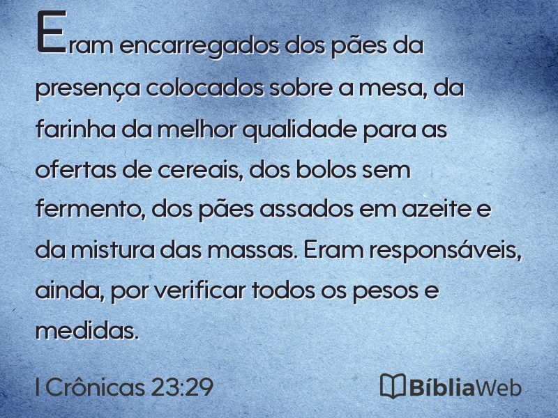 I Crônicas 23:29 em imagem para compartilhar