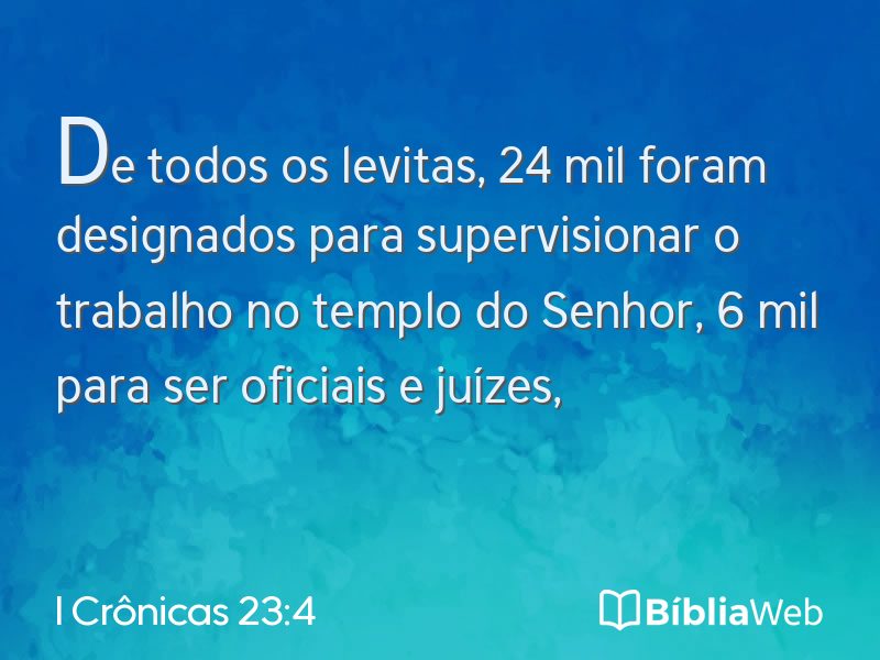 I Crônicas 23:4 em imagem para compartilhar