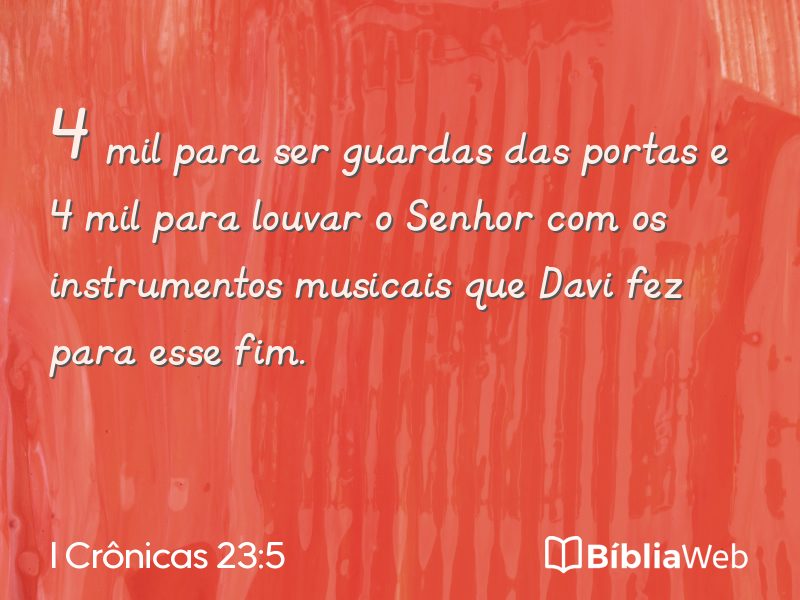 I Crônicas 23:5 em imagem para compartilhar