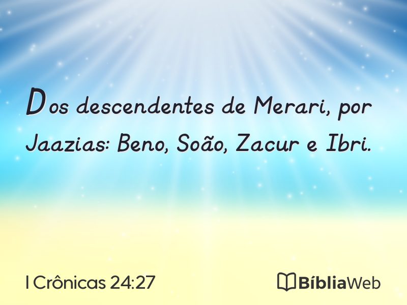I Crônicas 24:27 em imagem para compartilhar