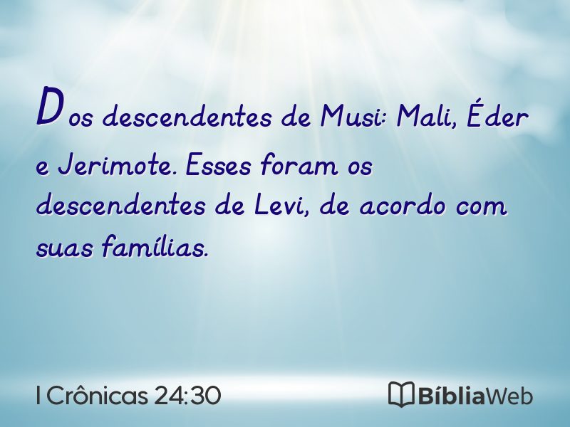 I Crônicas 24:30 em imagem para compartilhar