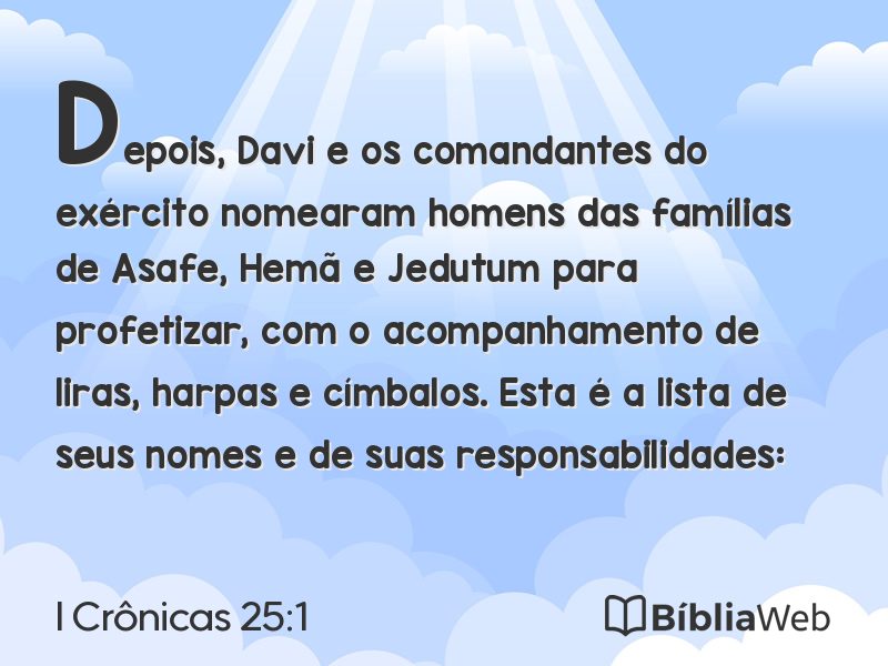 I Crônicas 25:1 em imagem para compartilhar