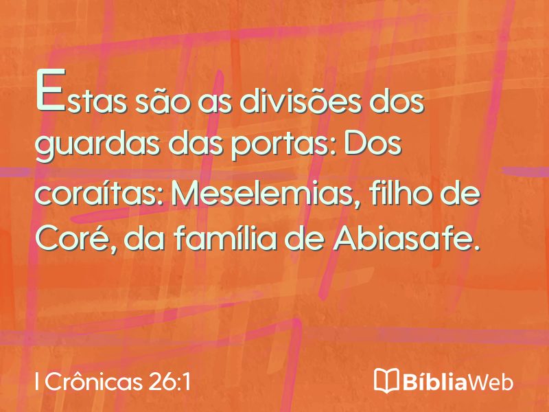 I Crônicas 26:1 em imagem para compartilhar