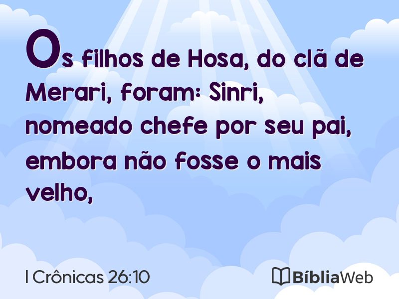 I Crônicas 26:10 em imagem para compartilhar