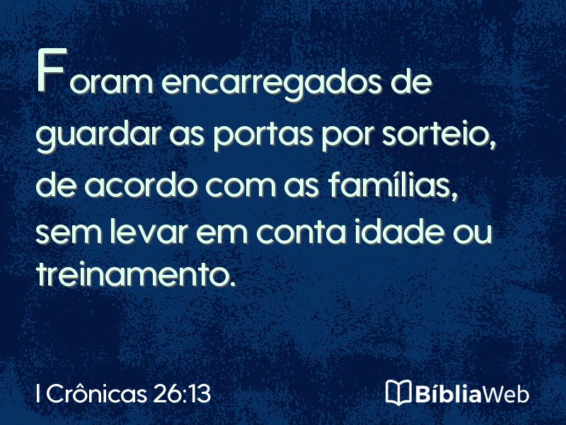 I Crônicas 26:13 em imagem para compartilhar