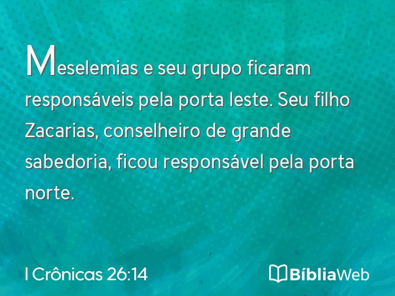 I Crônicas 26:14 em imagem para compartilhar