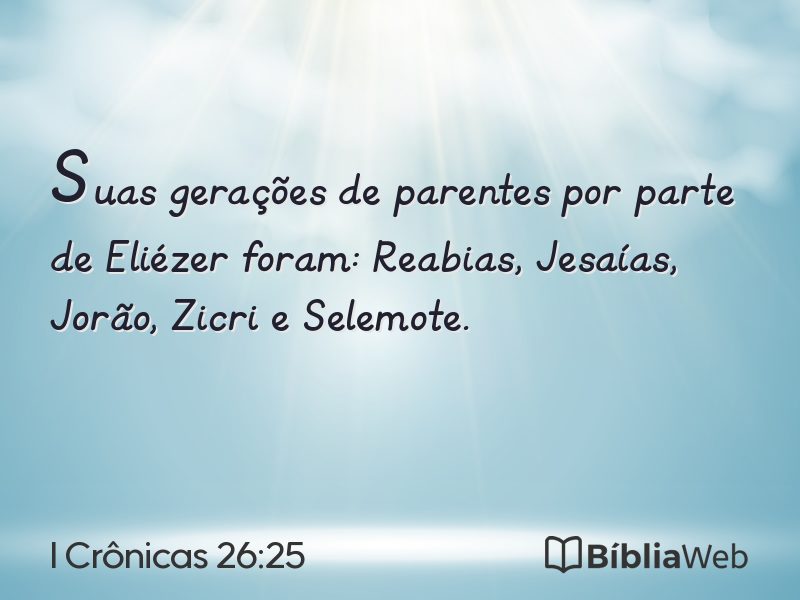 I Crônicas 26:25 em imagem para compartilhar