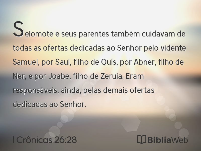 I Crônicas 26:28 em imagem para compartilhar
