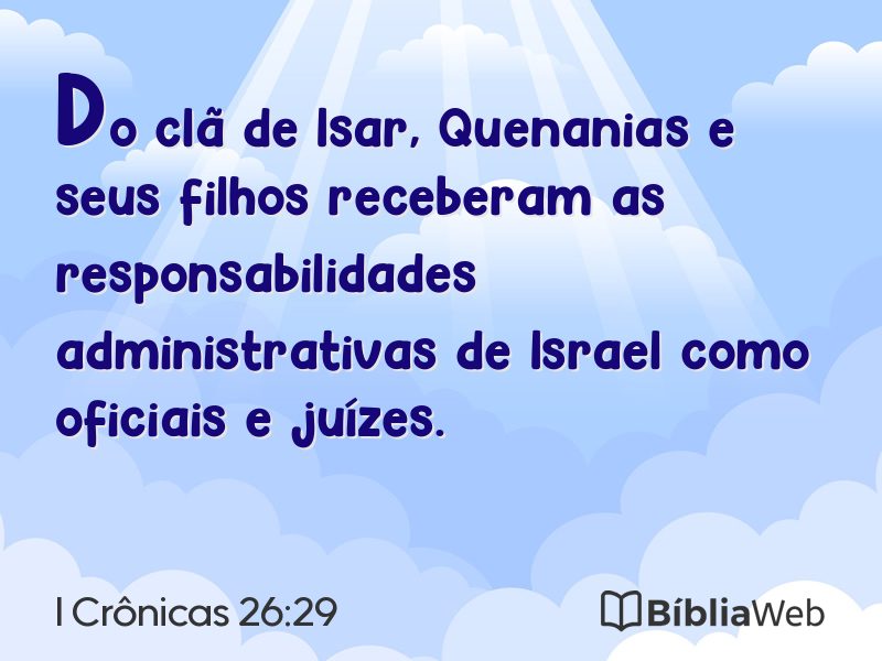 I Crônicas 26:29 em imagem para compartilhar