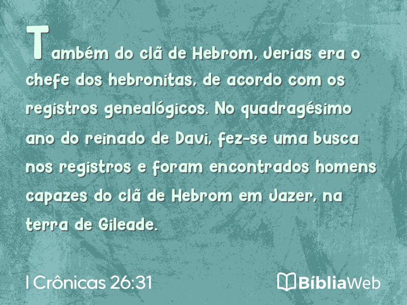 I Crônicas 26:31 em imagem para compartilhar