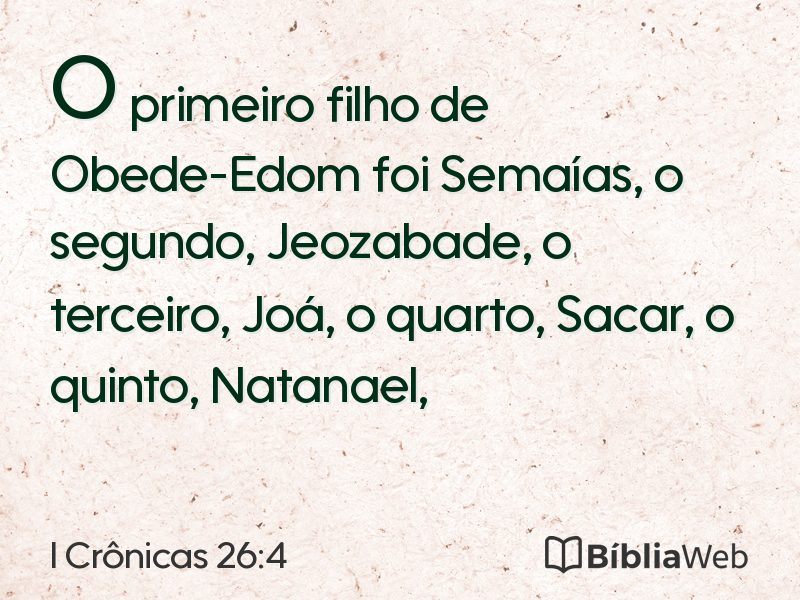 I Crônicas 26:4 em imagem para compartilhar