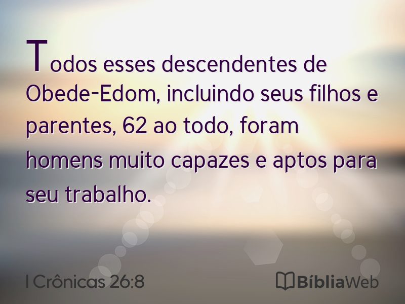 I Crônicas 26:8 em imagem para compartilhar