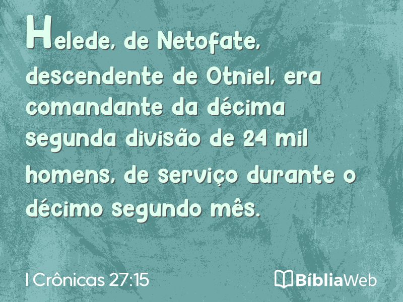 I Crônicas 27:15 em imagem para compartilhar