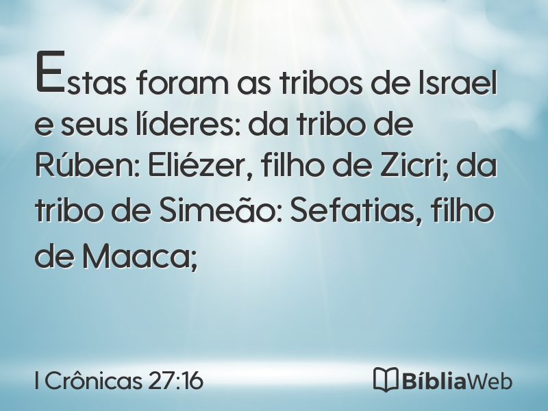 I Crônicas 27:16 em imagem para compartilhar