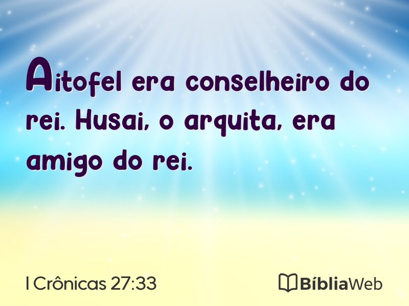 I Crônicas 27:33 em imagem para compartilhar