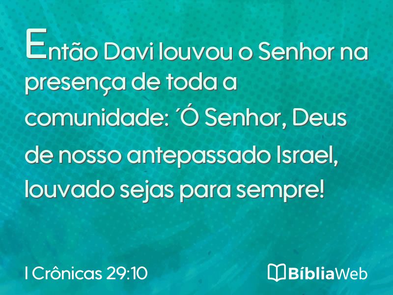I Crônicas 29:10 em imagem para compartilhar