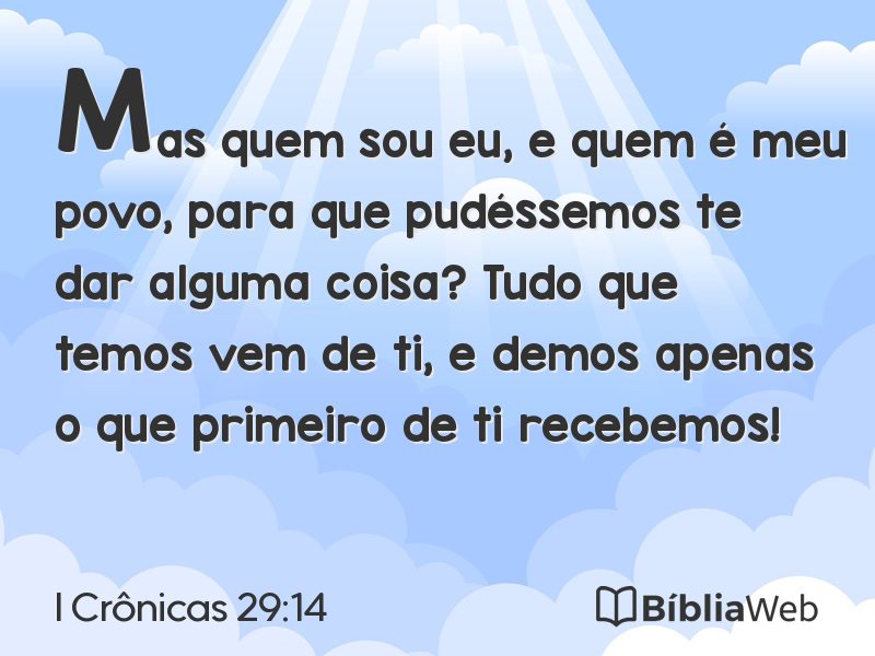 I Crônicas 29:14 em imagem para compartilhar