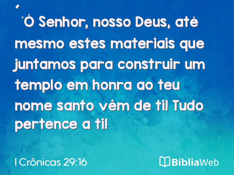 I Crônicas 29:16 em imagem para compartilhar