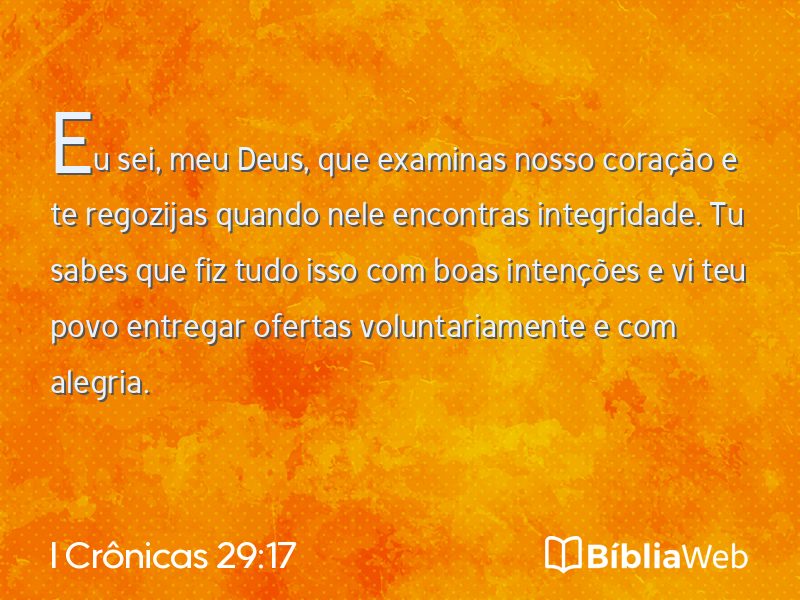 I Crônicas 29:17 em imagem para compartilhar