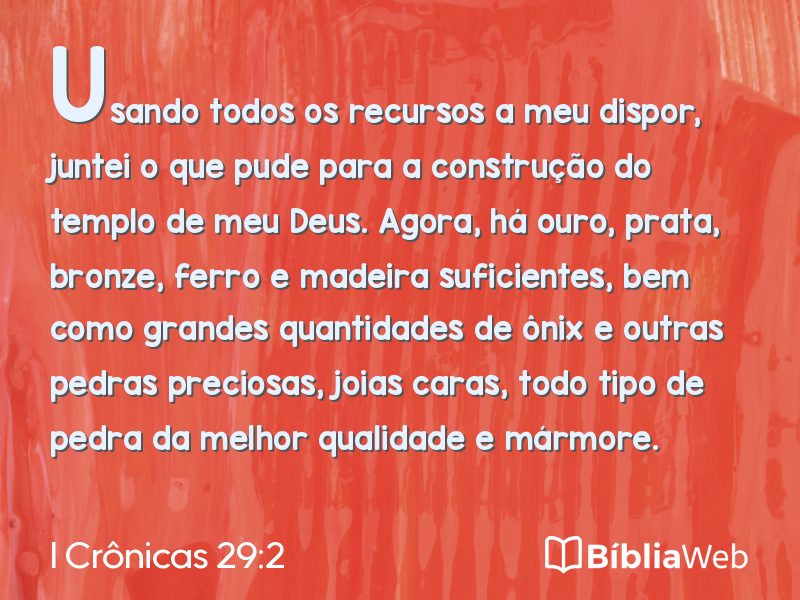 I Crônicas 29:2 em imagem para compartilhar
