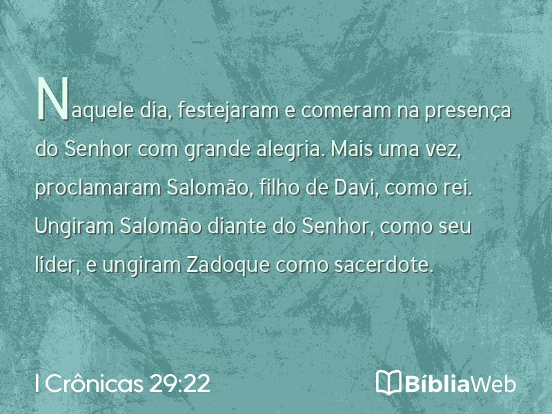 I Crônicas 29:22 em imagem para compartilhar