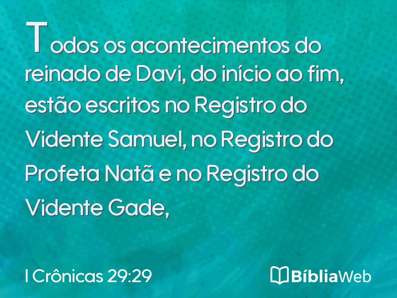 I Crônicas 29:29 em imagem para compartilhar