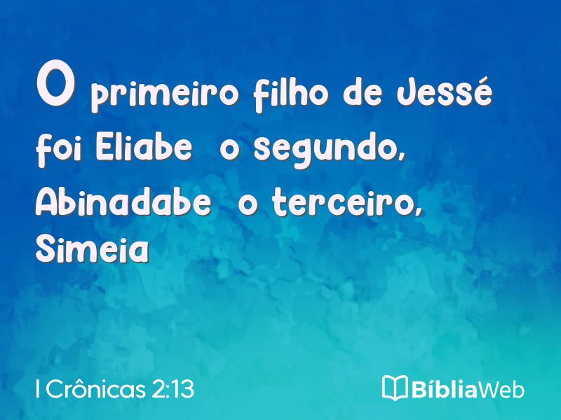 I Crônicas 2:13 em imagem para compartilhar