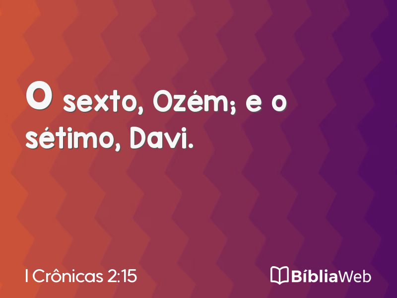 I Crônicas 2:15 em imagem para compartilhar