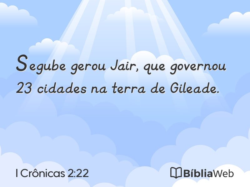 I Crônicas 2:22 em imagem para compartilhar