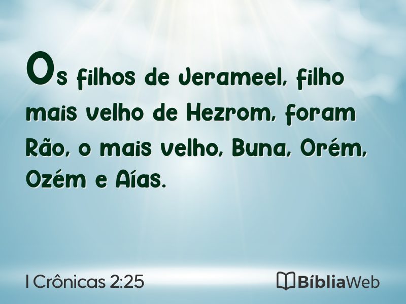 I Crônicas 2:25 em imagem para compartilhar