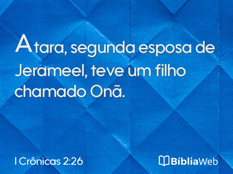 I Crônicas 2:26 em imagem para compartilhar
