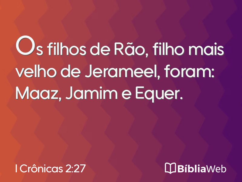 I Crônicas 2:27 em imagem para compartilhar