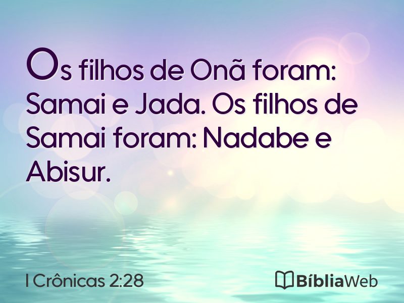 I Crônicas 2:28 em imagem para compartilhar