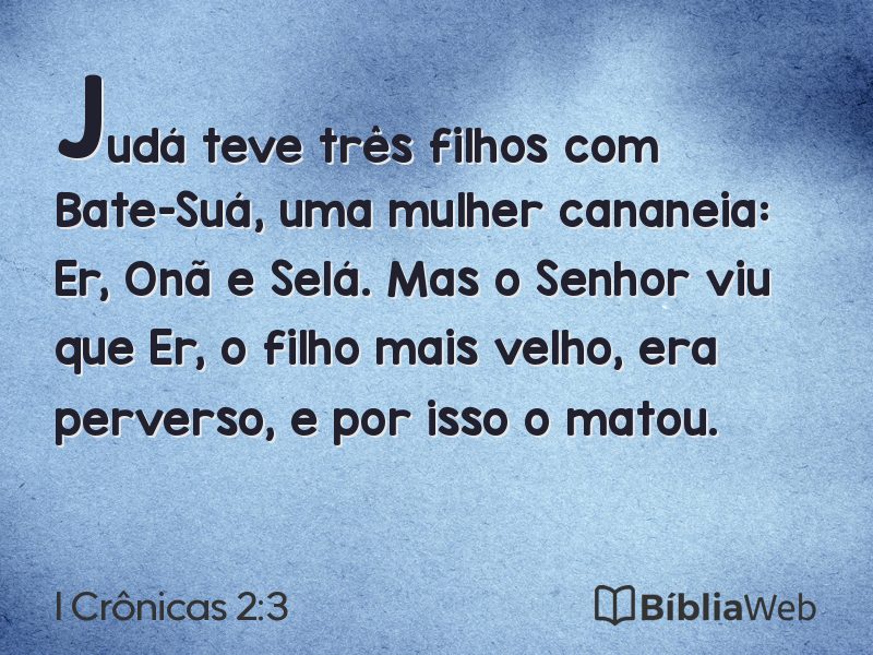 I Crônicas 2:3 em imagem para compartilhar