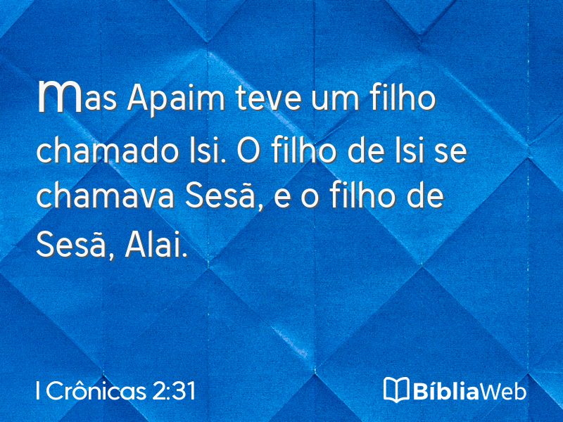 I Crônicas 2:31 em imagem para compartilhar