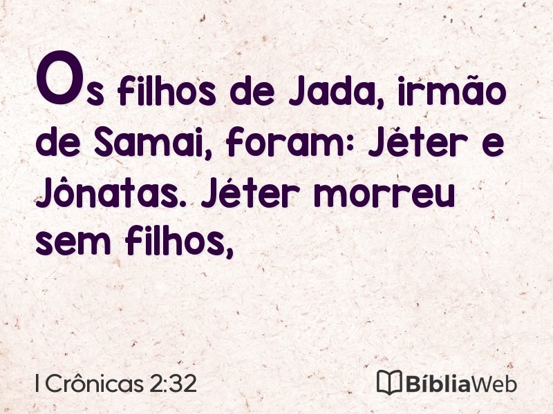 I Crônicas 2:32 em imagem para compartilhar
